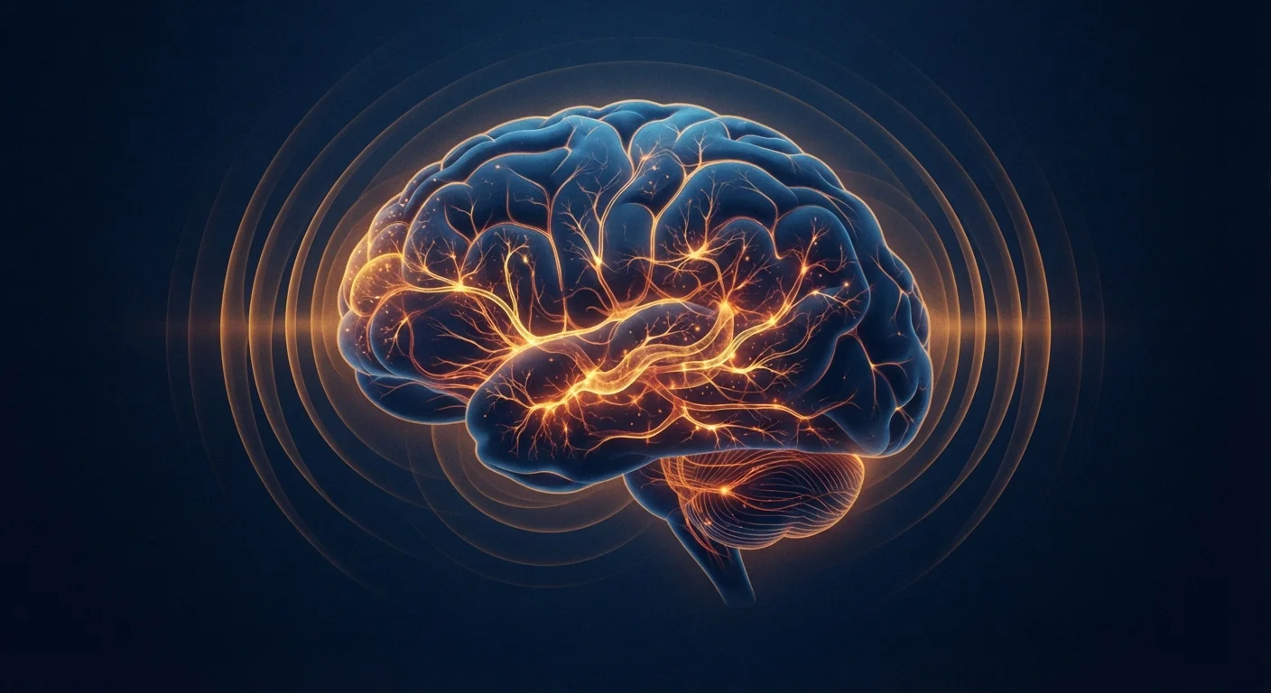 Illustrated human brain with glowing neural pathways symbolizing the stress response