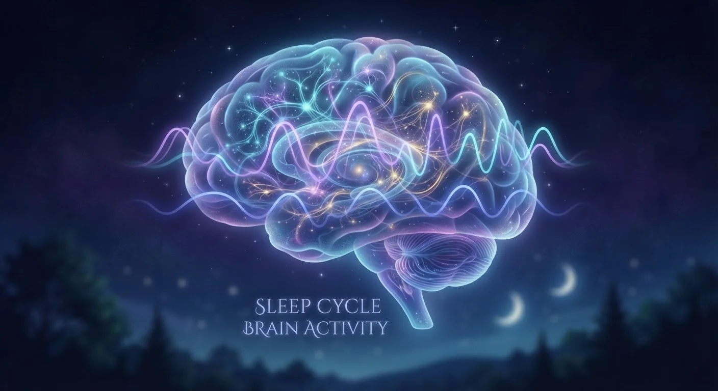 Glowing neural pathways inside a human brain representing sleep and brain activity patterns